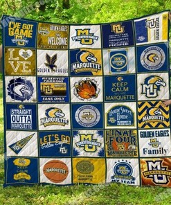 Marquette Golden Eagles Ncaa Collection Collected Love Quilt Blanket Bedding Set