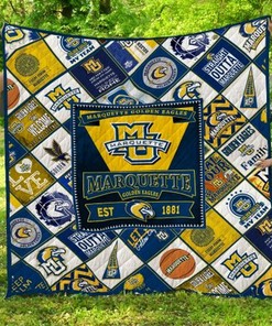 Marquette Golden Eagles Ncaa Quilt Blanket Bedding Set