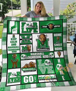 Marshall Thundering Herd Quilt Blanket And Quilt Blanket Bedding Set