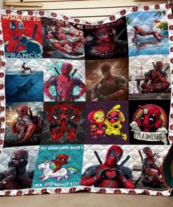 Marvel Character Deadpool Collage Quilt Blanket Bedding Set
