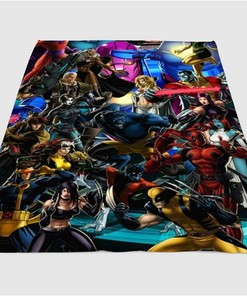 Marvel Comic Character Sherpa Fleece Blanket Gifts for Family, for Couple