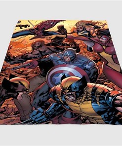 Marvel Comic War Sherpa Fleece Blanket Gifts for Family, for Couple