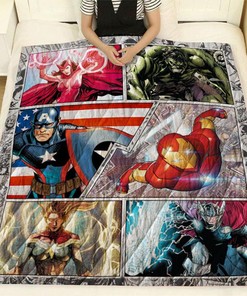 Marvel Comics Quilt Blanket Bedding Set For Fans