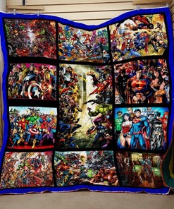Marvel DC Superhero Quilt Blanket Bedding Set for Home Décor