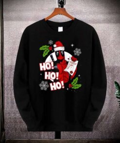 Marvel Deadpool Ho Ho Ho Santa Hat Christmas Portrait Raglan Baseball Tee, Avenger T-Shirt