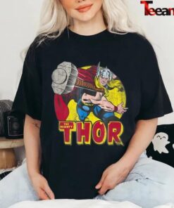 Marvel Mighty Thor Hammer Throw Vintage T-Shirt