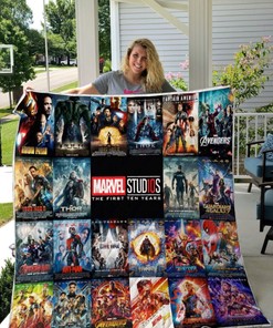 Marvel Movies The First Ten Years Quilt Blanket Bedding Set