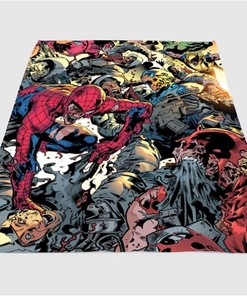 Marvel Superhero War Sherpa Fleece Blanket Gifts for Family, for Couple