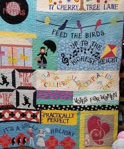 Mary Poppins Fabric Quilt Blanket Bedding Set for Home Décor