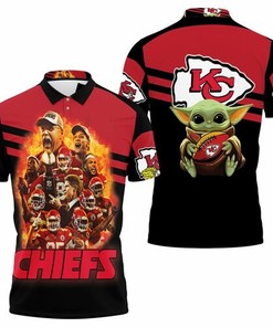 Master Yoda Kansas City Chiefs Logo Afc West Champions Division Super Bowl 2021 3D All Over Print Polo Shirt