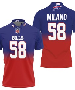 Matt Milano #58 Buffalo Bills Great Player Nfl American Football Team Royal Color Crash 3d Designed Allover Gift For Bills Fans Polo Shirt