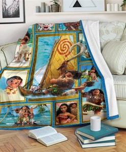 Maui And Moana Sherpa Fleece Blanket Gifts for Family, for Couple