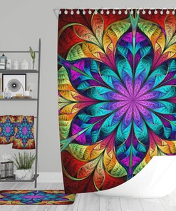 Maximalist Mandala Shower Curtain, Bath, Towel Options