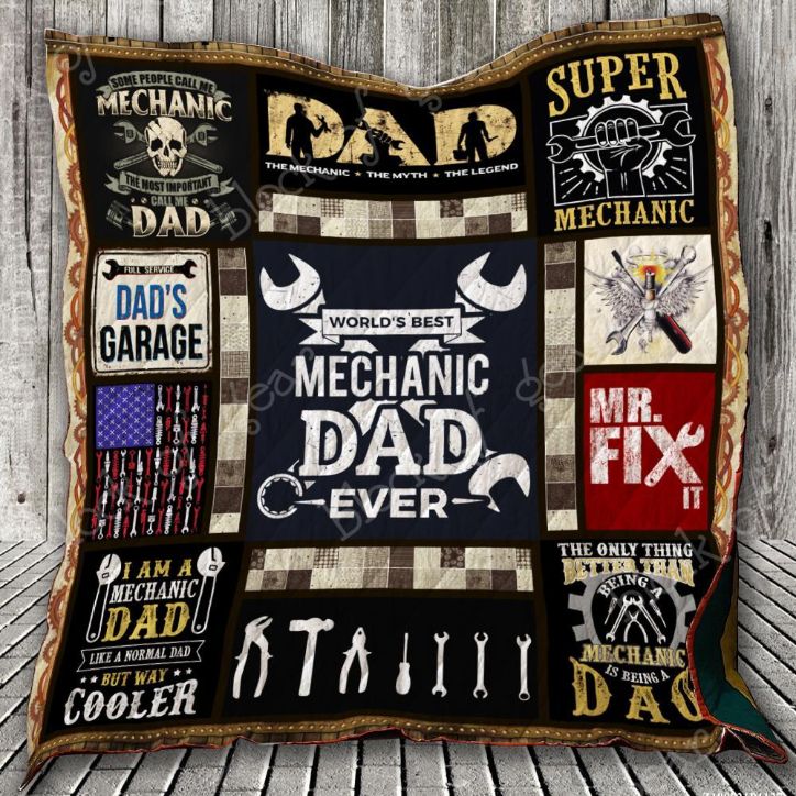 Mechanic Dad Quilt Blanket Bedding Set for Home Décor