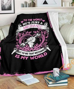 Mechanic Is My World Sherpa Fleece Blanket Gifts for Family, for Couple