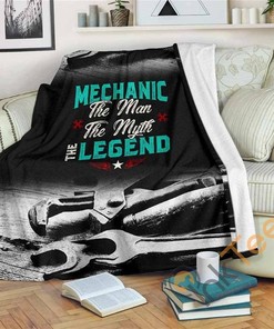 Mechanic Legend Sherpa Fleece Blanket Gifts for Family, for Couple