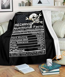 Mechanic Nutritional Facts Sherpa Fleece Blanket Gifts for Family, for Couple