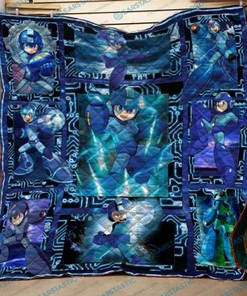 Megaman Inspired Quilt Blanket Bedding Set for Home Décor