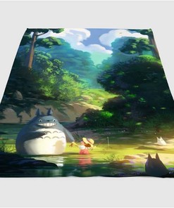 Mei And Totoro Sherpa Fleece Blanket Gifts for Family, for Couple