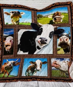 Meme Funny Cow Quilt Blanket Bedding Set for Home Décor