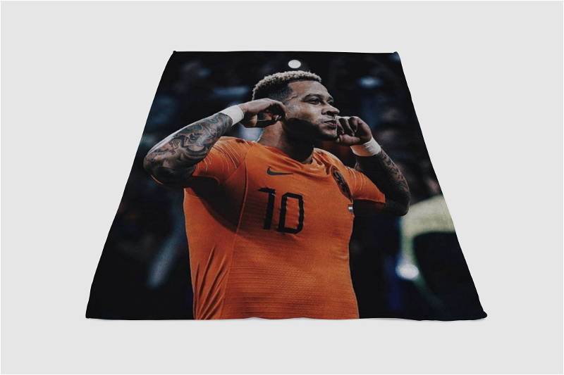 Memphis Depay Sherpa Fleece Blanket Gifts for Family, for Couple