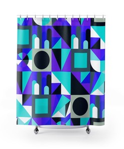 Memphis Design Inspired Retro 80's Shower Curtain