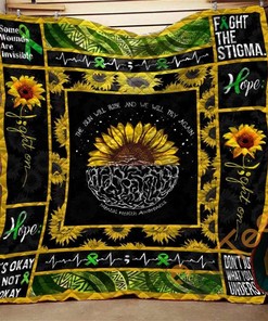 Mental Heath Awareness Sunflower Quilt Blanket Bedding Set