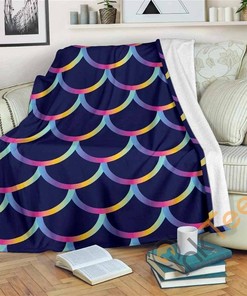 Mermaid Scales Pattern Sherpa Fleece Blanket Gifts for Family, for Couple
