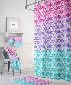 Mermaid Scales Shower Curtain For Bathroom