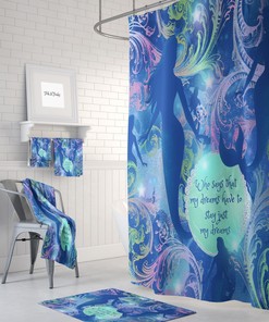 Mermaid Shower Curtain, Mermaid Bathroom Decor