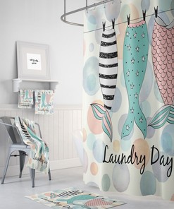 Mermaid Shower Curtain, Mermaid bathroom Decor, Mermaid Tails