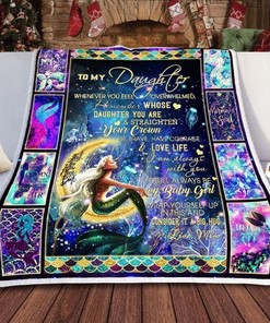 Mermaid To My Daughter Straighten Your Crown Quilt Blanket Bedding Set