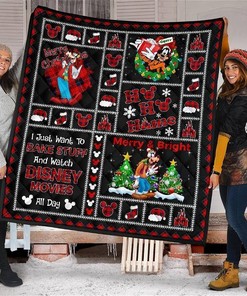 Merry Christmas Goofy Xmas Gift Disney Fan Quilt