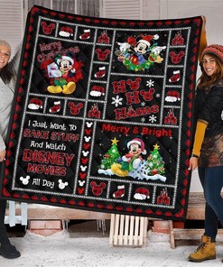 Merry Christmas Mickey Xmas Gift Disney Fan Quilt