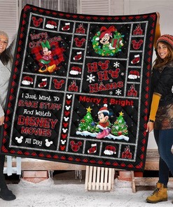 Merry Christmas Minnie Xmas Disney Fan Quilt