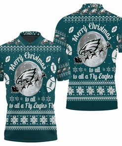 Merry Christmas Philadelphia Eagles To All And To All A Fly Ea 3D All Over Print Polo Shirt
