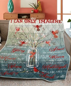 Merry Christmas Quilt Blanket Bedding Set, Christmas Gift, Cardinal Christmas I Can Only Imagine Quilt Blanket Bedding Set