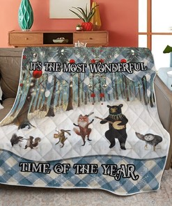 Merry Christmas Quilt Blanket Bedding Set, Christmas Gift, Christmas It's The Most Wonderful Time Of The Year Quilt Blanket Bedding Set