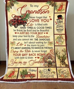 Merry Christmas To My Grandson Never Forget That I Love You Fleece Blanket Idea For Christmas