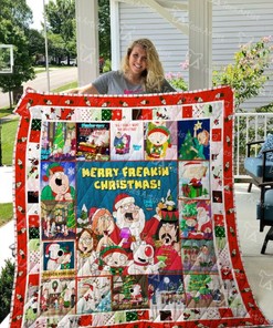 Merry Freakin' Christmas Family Guy Quilt Blanket Bedding Set