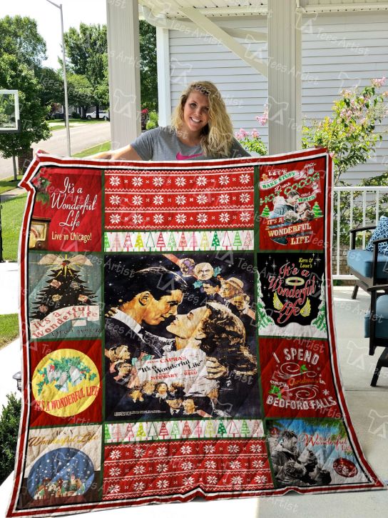 Merry Xmas It's A Wonderful Life Quilt Blanket