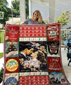 Merry Xmas It's A Wonderful Life Quilt Blanket Bedding Set
