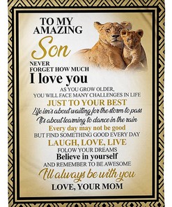 Message To My Amazing Son I Love You Sherpa Fleece Blanket Gifts for Family, for Couple