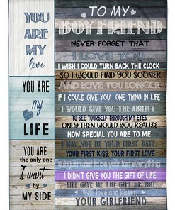 Message To My Boyfriend You Are My Love You Are My Life You Are The Only One I Want To Be My Side Sherpa Fleece Blanket Gifts for Family, for Couple