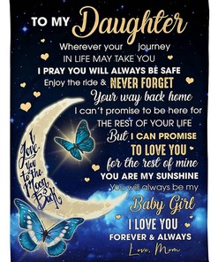 Message To My Daughter I Pray You Will Always Be Safe - Love Mom Sherpa Fleece Blanket Gifts for Family, for Couple
