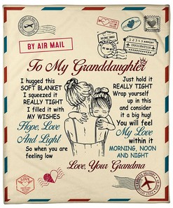 Message To My Granddaughter Sherpa Fleece Blanket Gifts for Family, for Couple