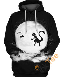 Mew And Mewtwo On Moon Hoodie 3D