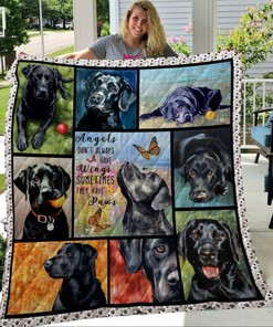 Mhqd00028 Black Labrador Quilt Blanket Bedding Set