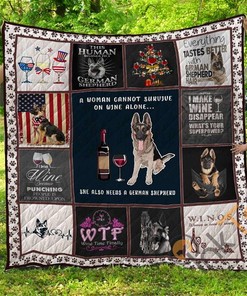 Mhqd00036 German Shepherd Quilt Blanket Bedding Set