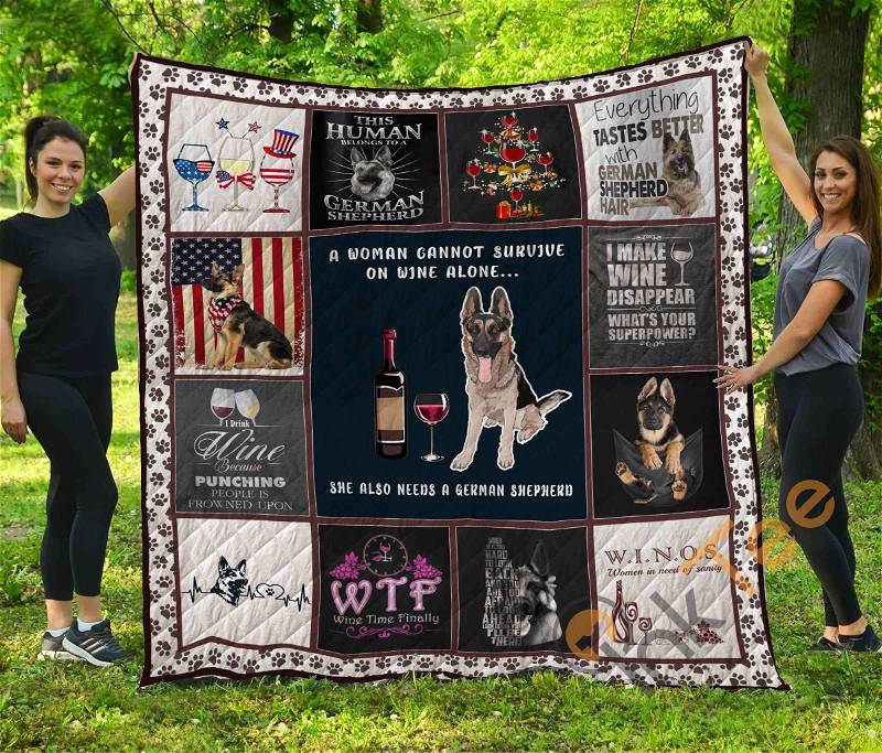 Mhqd00036 German Shepherd Quilt Blanket Bedding Set